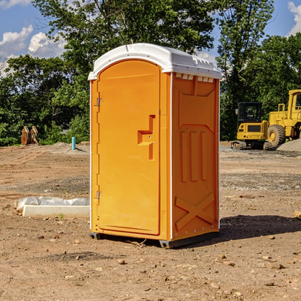 how often are the porta potties cleaned and serviced during a rental period in Gerty